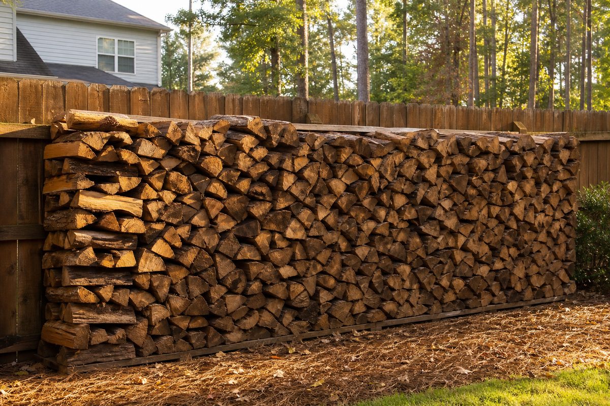 Full cord of firewood delivered in North Georgia backyard